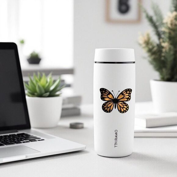 Self Adhesive Gold Foil Sticker Butterfly Design Thermos Hardhat Laptop Binder - Picture 3 of 3